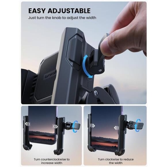 Motorcycle Phone Mount Holder - [Camera Friendly] [1s Lock] Bike Phone Holder - Picture 3 of 7